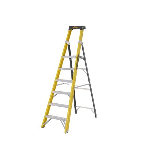 Climb-It Climb-It® Glass Fibre Platform Stepladder, 6 Tread, Integral Tool Tray