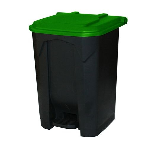 GPC Pedal Bin Grey with Green Lid 50L