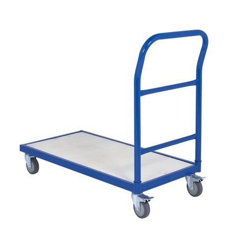 GPC Platform Truck Single Bar End with 4 Castors 250kg Capacity 490 x 900 x 990mm Blue