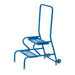 GPC Stable Step 2 Tread with Handrail, Anti-Slip and Rear Wheels Painted Finish 150 kg Blue