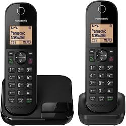 Panasonic Twin Cordless DECT Telephone KX-TGC412EB Black Pack of 2