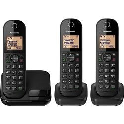 Panasonic Triple Cordless DECT Telephone KX-TGC413EB Black Pack of 2