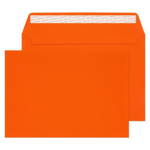 Creative Senses Coloured Envelope C5 229 (W) x 162 (H) mm Adhesive Strip Orange 140 gsm Pack of 125