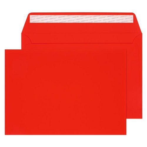 Creative Senses Coloured Envelope C5 229 (W) x 162 (H) mm Adhesive Strip Red 140 gsm Pack of 125