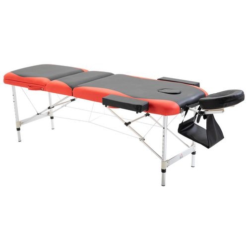 HOMCOM Professional Portable Massage Table with Headrest Black, Red