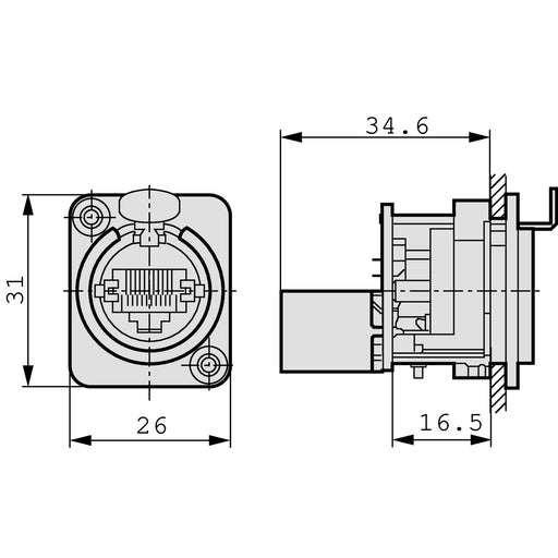 Neutrik NE8FDP RJ45 feedthrough receptable