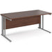 Rectangular Straight Desk Walnut Wood Cantilever Legs Silver Maestro 25 1600 x 800 x 725mm