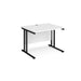 Rectangular Straight Desk with Cantilever Legs White Wood Black Maestro 25 1000 x 800 x 725mm