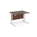 Rectangular Straight Desk with Cantilever Legs Walnut Wood White Maestro 25 1000 x 800 x 725mm