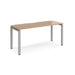 Rectangular Single Desk Beech Wood Straight Legs Silver Adapt II 1600 x 600 x 725mm