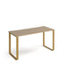 Rectangular Sleigh Frame Desk Kendal Oak Wood, Metal Brass Cairo 1400 x 600 x 730mm