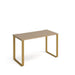 Rectangular Sleigh Frame Desk Kendal Oak Wood/Metal Sleigh Legs Brass Cairo 1200 x 600 x 730mm