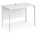 Rectangular Straight Desk White Wood H-Frame Legs White Maestro 25 1000 x 600 x 725mm