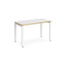 Rectangular Single Desk White/Oak Wood Straight Legs White Adapt II 1200 x 600 x 725mm