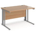 Rectangular Straight Desk Beech Wood Cantilever Legs Silver Maestro 25 1200 x 800 x 725mm