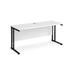 Rectangular Straight Desk White Wood Cantilever Legs Black Maestro 25 1600 x 600 x 725mm