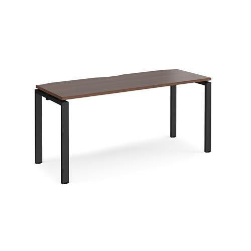 Rectangular Single Desk Walnut Wood Straight Legs Black Adapt II 1600 x 600 x 725mm