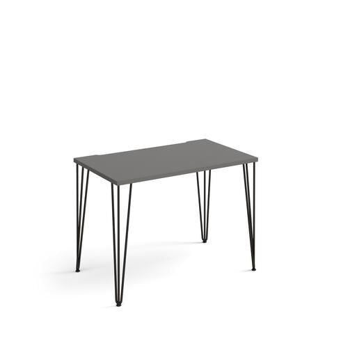 Rectangular Hairpin Desk Onyx Grey Wood/Metal Hairpin Legs Black Tikal 1000 x 600 x 730mm