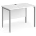 Rectangular Straight Desk White Wood H-Frame Legs Silver Maestro 25 1000 x 600 x 725mm