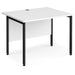 Rectangular Straight Desk White Wood H-Frame Legs Black Maestro 25 1000 x 800 x 725mm