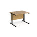 Rectangular Straight Desk Oak Wood Cantilever Legs Black Maestro 25 1000 x 800 x 725mm