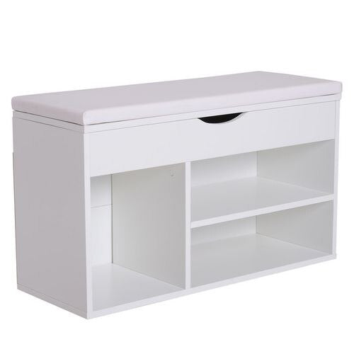 HOMCOM Shoe Cabinet 837-005V01 Particle Board White 300 mm x 800 mm x 470 mm