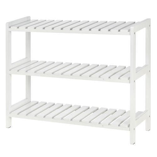 HOMCOM Shoe Shelf 837-053WT MDF, Pine Wood White 700 mm x 260 mm x 575 mm