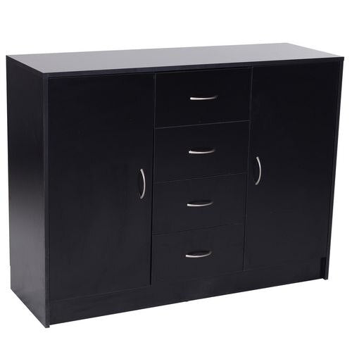 HOMCOM Storage Cabinet 831-145BK Particle Board Black 1200 mm x 400 mm x 900 mm