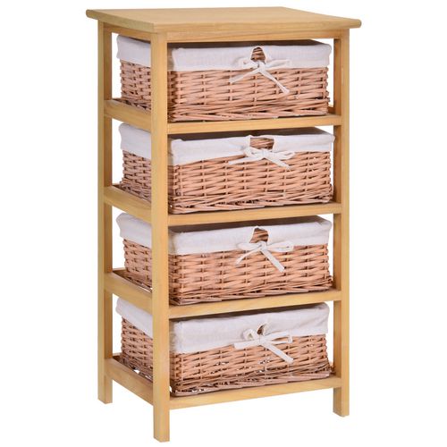 HOMCOM Drawer Unit 850-008V02 Wicker, Wood Wood 290 mm x 400 mm x 730 mm