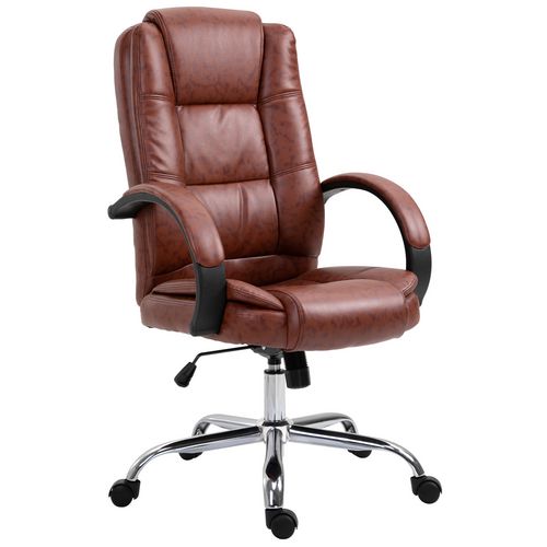 Vinsetto Office Chair Brown PU, Sponge, Chrome, Nylon 921-137BN