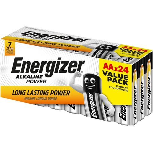 Energizer AA Alkaline Batteries Power LR6 1.5V Pack of 24