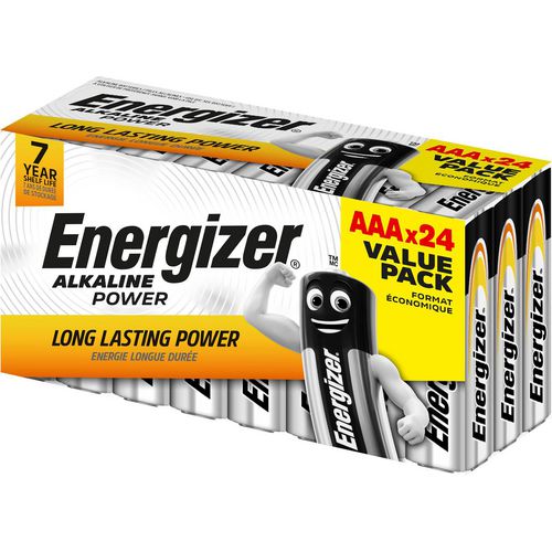 Energizer AAA Alkaline Batteries Power LR03 1.5V Protection Against Leakage Pack of 24