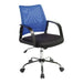 Nautilus Designs Ltd. Medium Mesh Back Task Operator Armchair with Chrome Base Blue