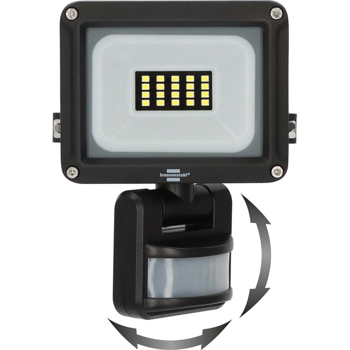 Brennenstuhl LED Spotlight JARO 1060 P (LED Floodlight for wall mounting for outdoor IP65, 10W, 1150lm, 6500K, with motion detector)