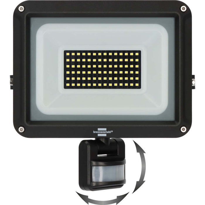 Brennenstuhl LED Spotlight JARO 7060 P (LED Floodlight for wall mounting for outdoor IP65, 50W, 5800lm, 6500K, with motion detector)