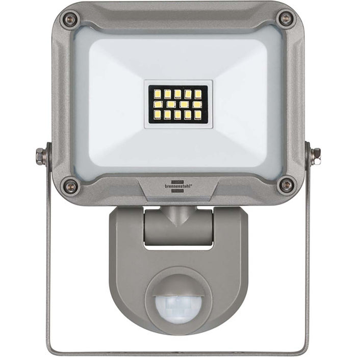 Brennenstuhl LED spotlight JARO 1050 P (LED floodlight for wall mounting for outside IP54, 10W, 980lm, 6500K, with motion detector, made of high-quality aluminium)