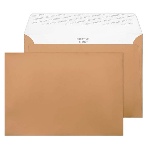 Creative Creative Shine Coloured Envelope C5 229 (W) x 162 (H) mm Adhesive Strip Orange 130 gsm Pack of 500