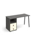 Rectangular A-frame Desk Onyx Grey, White Drawers Wood/Metal A-Frame Legs Charcoal Sparta 1400 x 600 x 730mm