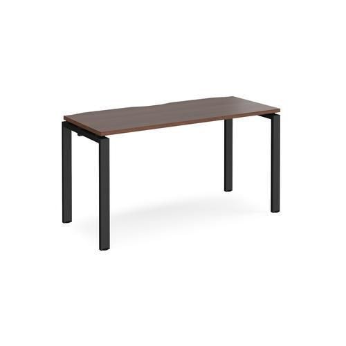 Rectangular Single Desk Walnut Wood Straight Legs Black Adapt II 1400 x 600 x 725mm