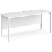 Rectangular Straight Desk White Wood H-Frame Legs White Maestro 25 1600 x 600 x 725mm