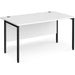 Rectangular Straight Desk White Wood H-Frame Legs Black Maestro 25 1400 x 800 x 725mm