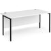 Rectangular Straight Desk White Wood H-Frame Legs Black Maestro 25 1600 x 800 x 725mm