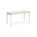 Rectangular Single Desk White/Oak Wood Straight Legs White Adapt II 1400 x 600 x 725mm