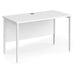 Rectangular Straight Desk White Wood H-Frame Legs White Maestro 25 1200 x 600 x 725mm