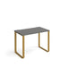 Rectangular Sleigh Frame Desk Onyx Grey Wood/Metal Sleigh Legs Brass Cairo 1000 x 600 x 730mm