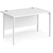 Rectangular Straight Desk White Wood H-Frame Legs White Maestro 25 1200 x 800 x 725mm