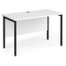 Rectangular Straight Desk White Wood H-Frame Legs Black Maestro 25 1200 x 600 x 725mm