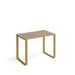 Rectangular Sleigh Frame Desk Kendal Oak Wood/Metal Sleigh Legs Brass Cairo 1000 x 600 x 730mm