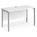 Rectangular Straight Desk White Wood H-Frame Legs Silver Maestro 25 1200 x 600 x 725mm