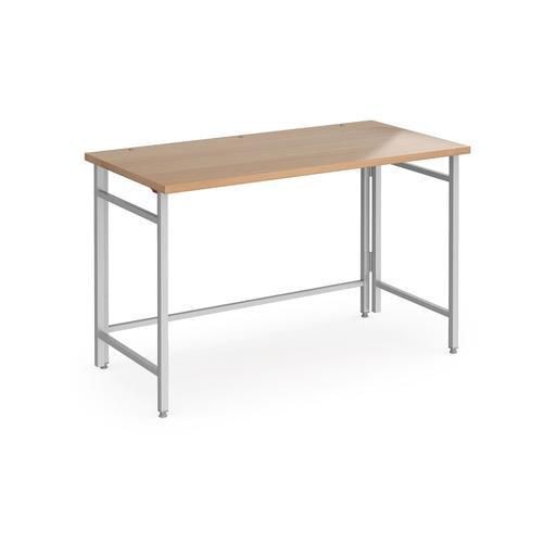 Rectangular Home Workstation Beech Wood Silver Fuji 1200 x 600 x 740mm